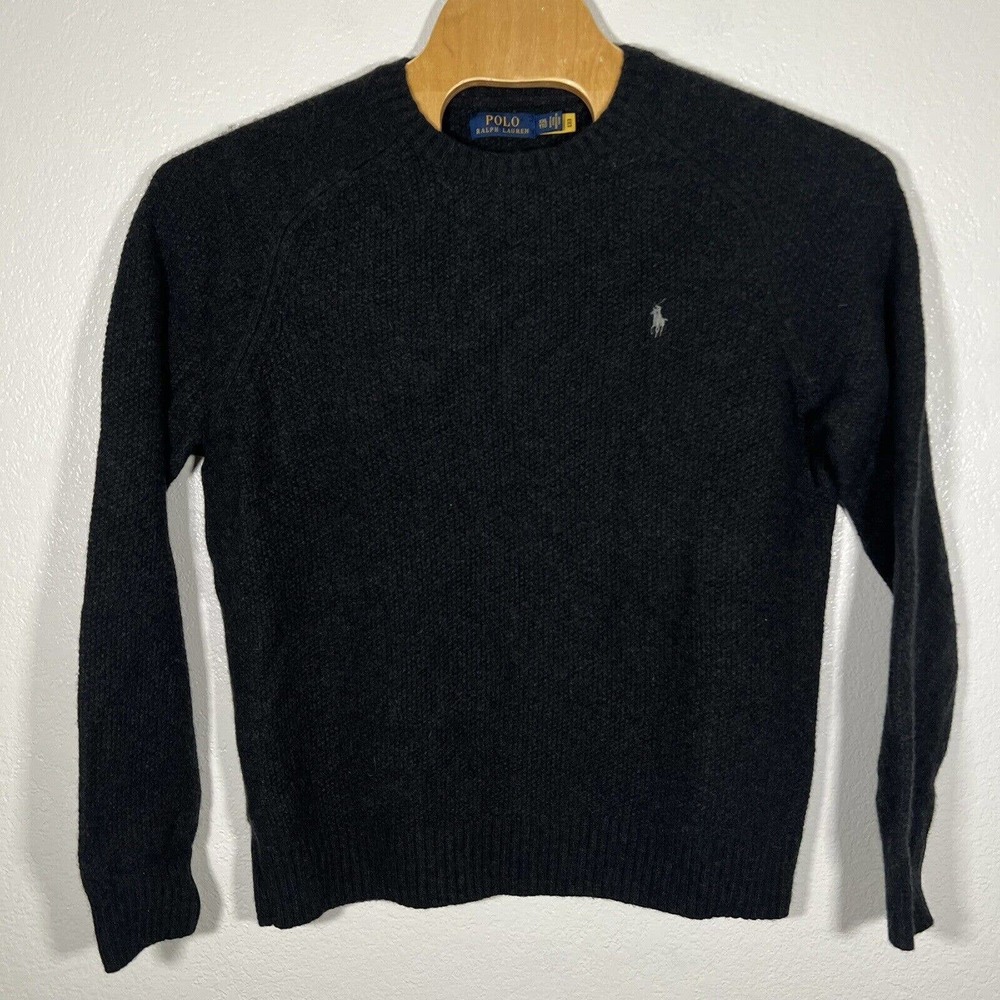 Polo Ralph Lauren Donegal Sweater Wool Blend Mens 2XL Dark Gray Crewneck - Picture 2 of 9